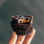 hand holding homemade peanut butter cups